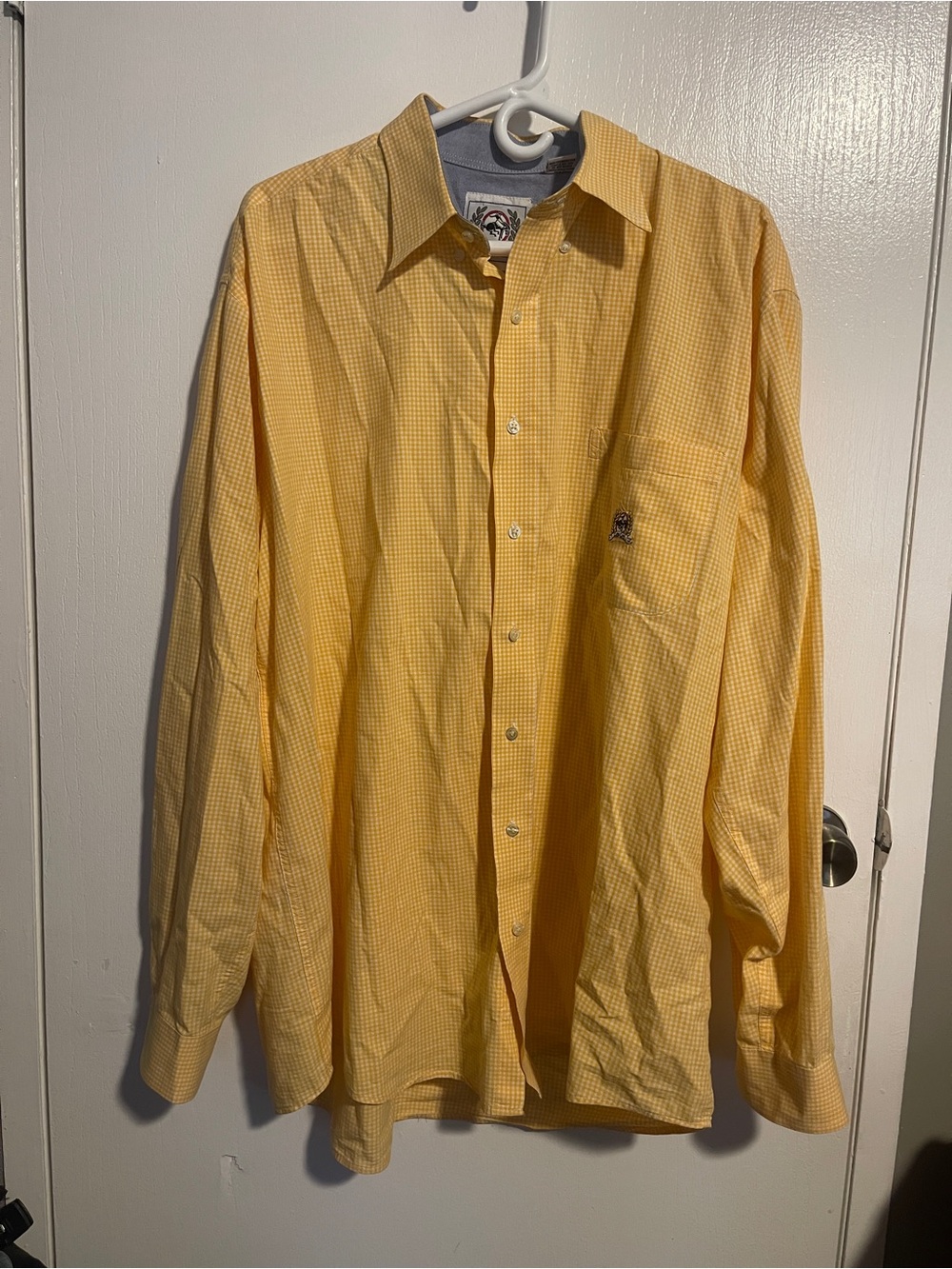 Cinch Yellow Gingham Long-Sleeve Dress Shirt Rodeo Cowboy Western